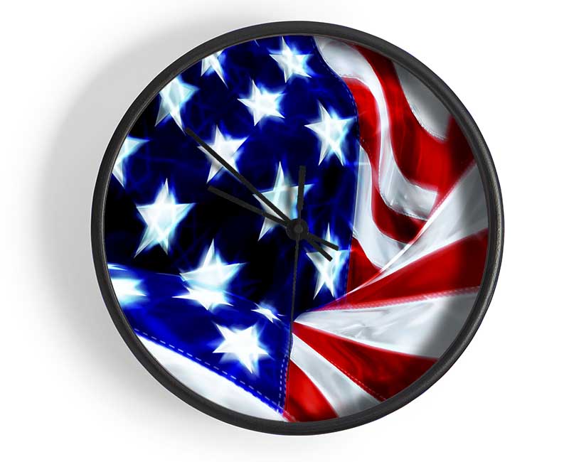 American Stars And Stripes Clock - Wallart-Direct UK