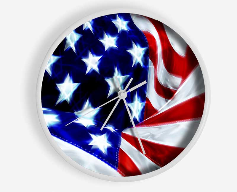 American Stars And Stripes Clock - Wallart-Direct UK
