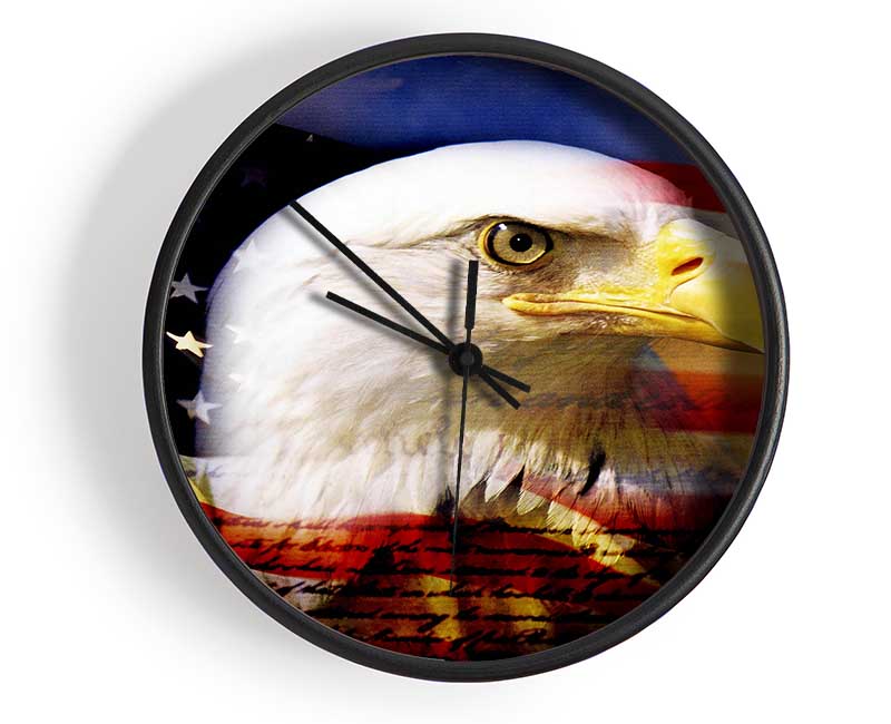 American Eagle Flag Clock - Wallart-Direct UK
