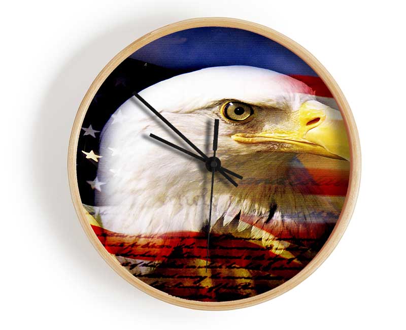 American Eagle Flag Clock - Wallart-Direct UK