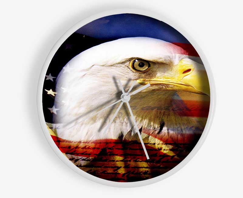 American Eagle Flag Clock - Wallart-Direct UK