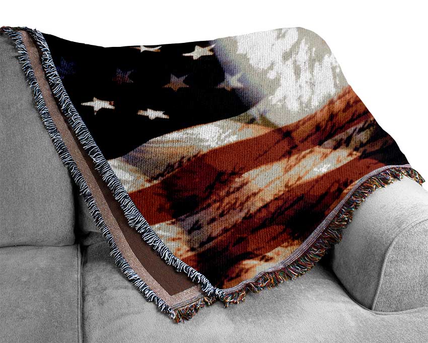 American Eagle Flag Woven Blanket