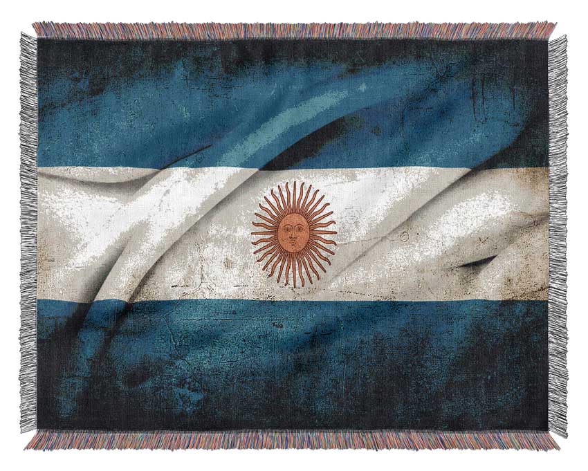 Argentina Sun Flag Woven Blanket
