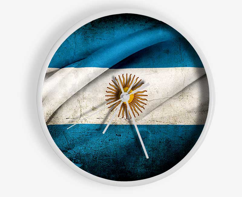 Argentina Sun Flag Clock - Wallart-Direct UK