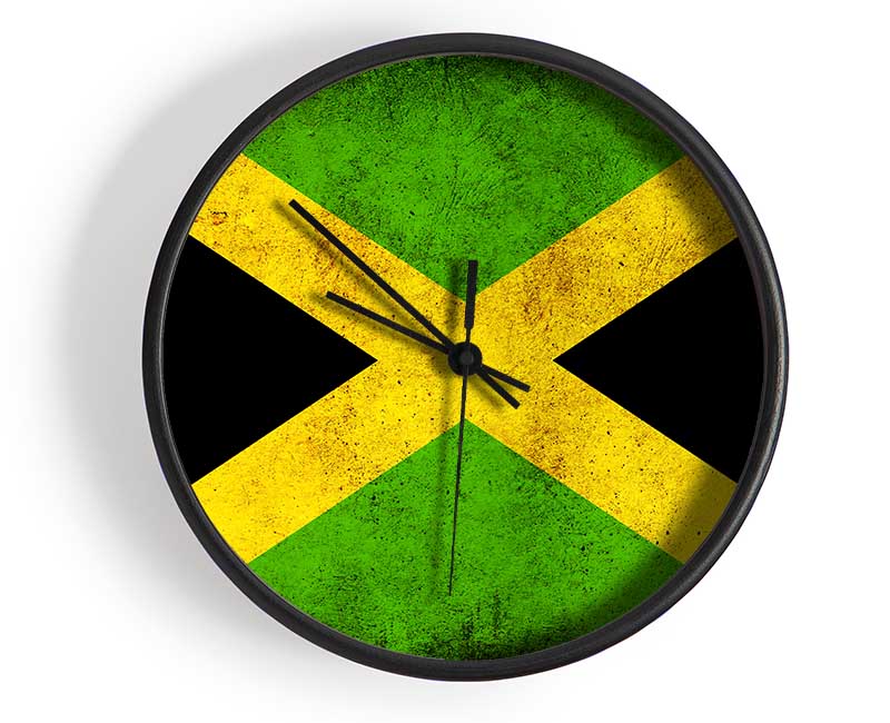 Jamaican Grunge Flag Clock - Wallart-Direct UK