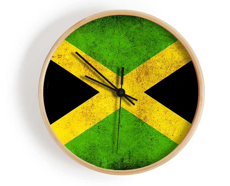 Jamaican Grunge Flag Clock - Wallart-Direct UK