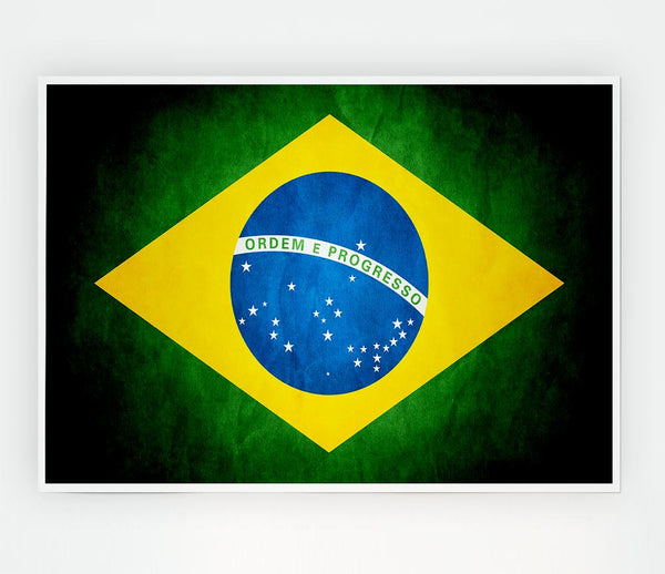 Brazillian Flag Print Poster Wall Art