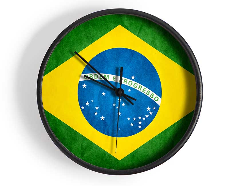 Brazillian Flag Clock - Wallart-Direct UK