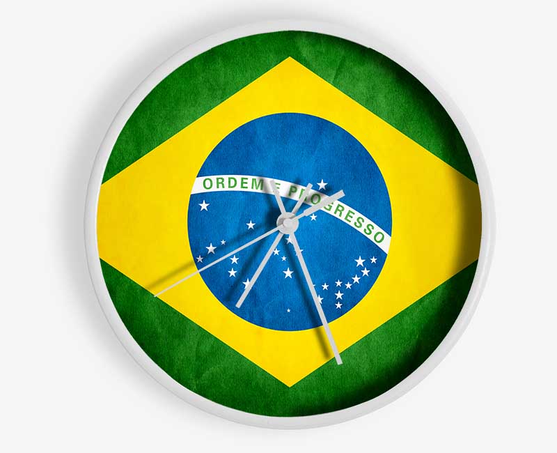 Brazillian Flag Clock - Wallart-Direct UK