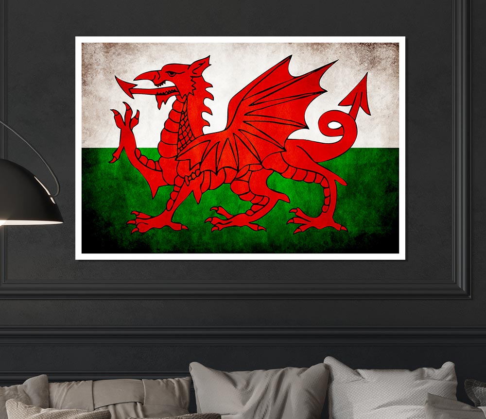 Welsh Dragon Print Poster Wall Art