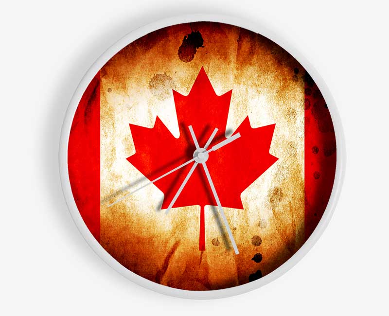 Canadian Flag Grunge Clock - Wallart-Direct UK