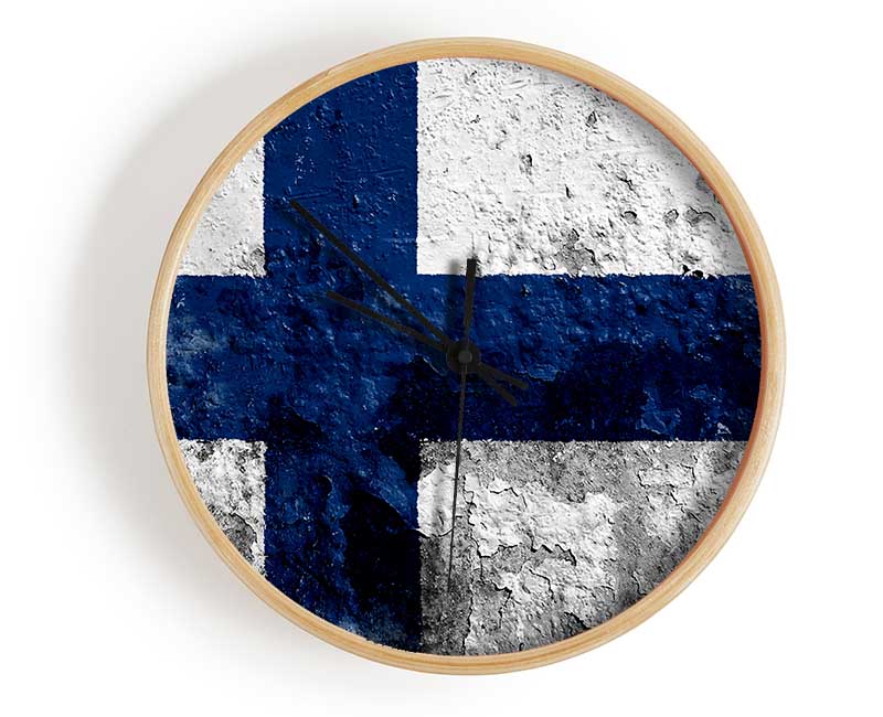 Finland Flag Clock - Wallart-Direct UK
