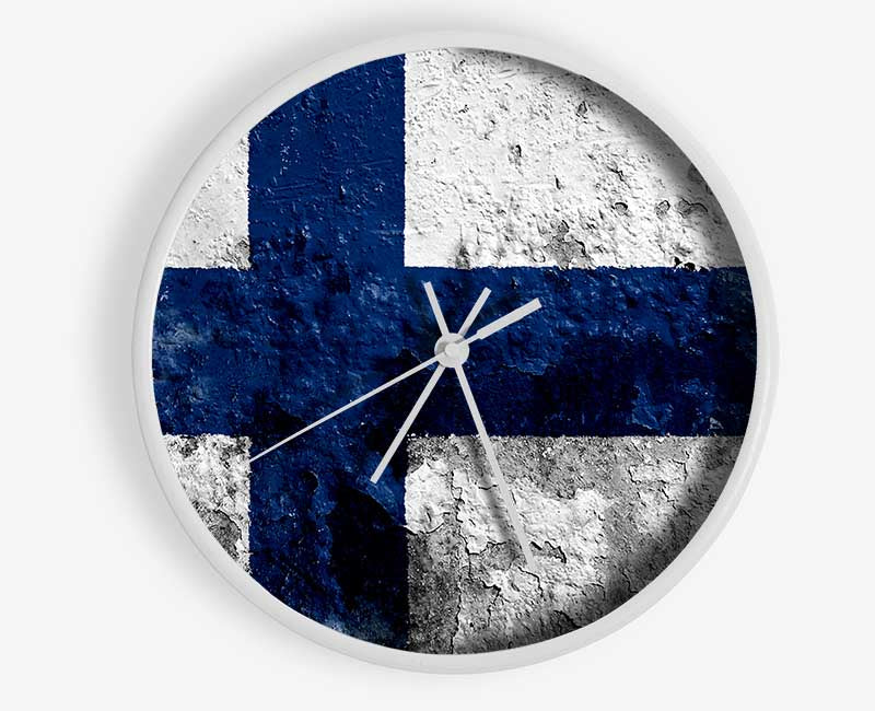 Finland Flag Clock - Wallart-Direct UK