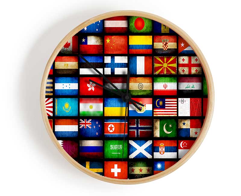 Flags Of The World Clock - Wallart-Direct UK