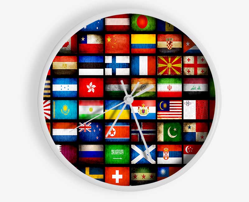 Flags Of The World Clock - Wallart-Direct UK