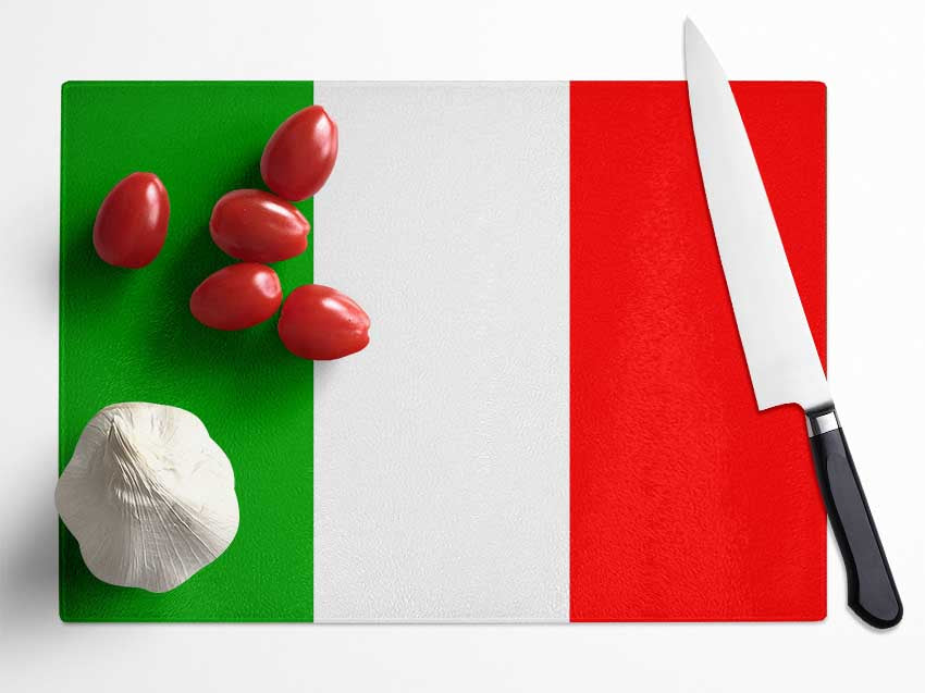 Flag Of Italy Glass Chopping Board