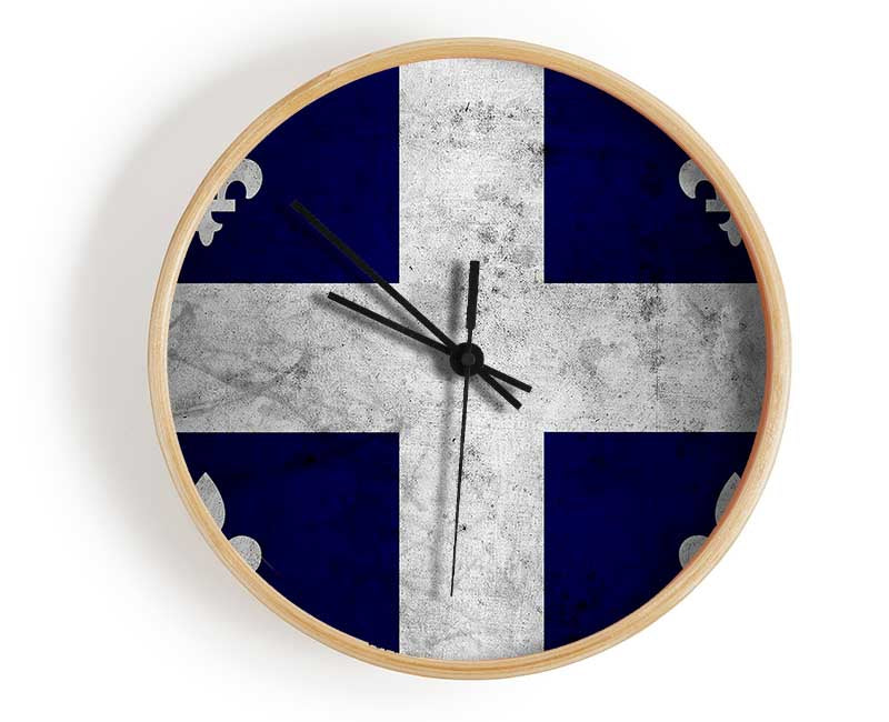 Quebec Grunge Flag Clock - Wallart-Direct UK