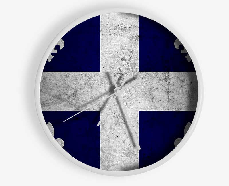 Quebec Grunge Flag Clock - Wallart-Direct UK