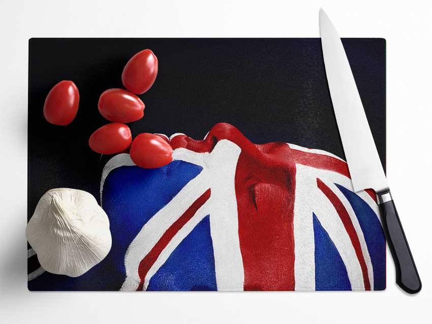 Face Of Britain Glass Chopping Board