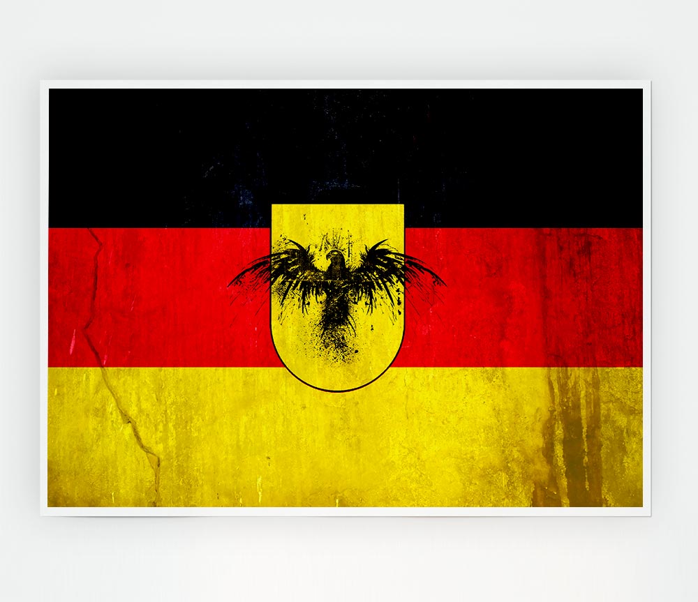 German Flag Eagle Print Poster Wall Art