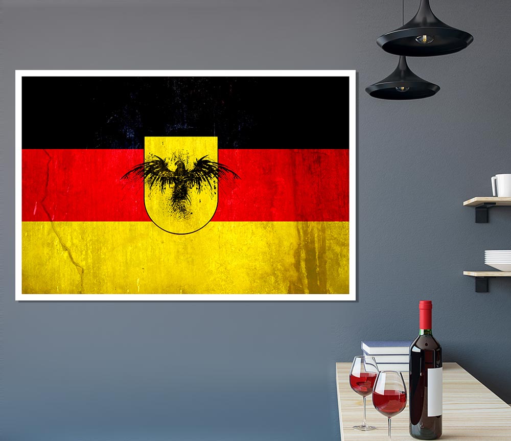 German Flag Eagle Print Poster Wall Art