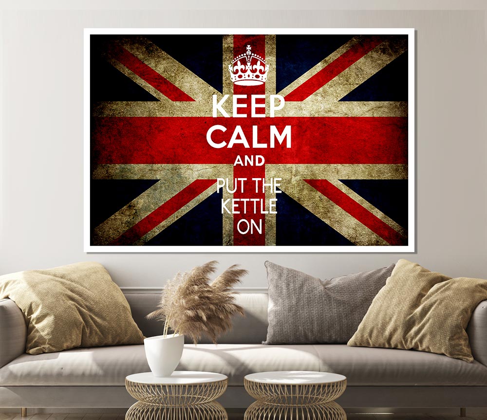 English Flag Keep Calm Print Poster Wall Art