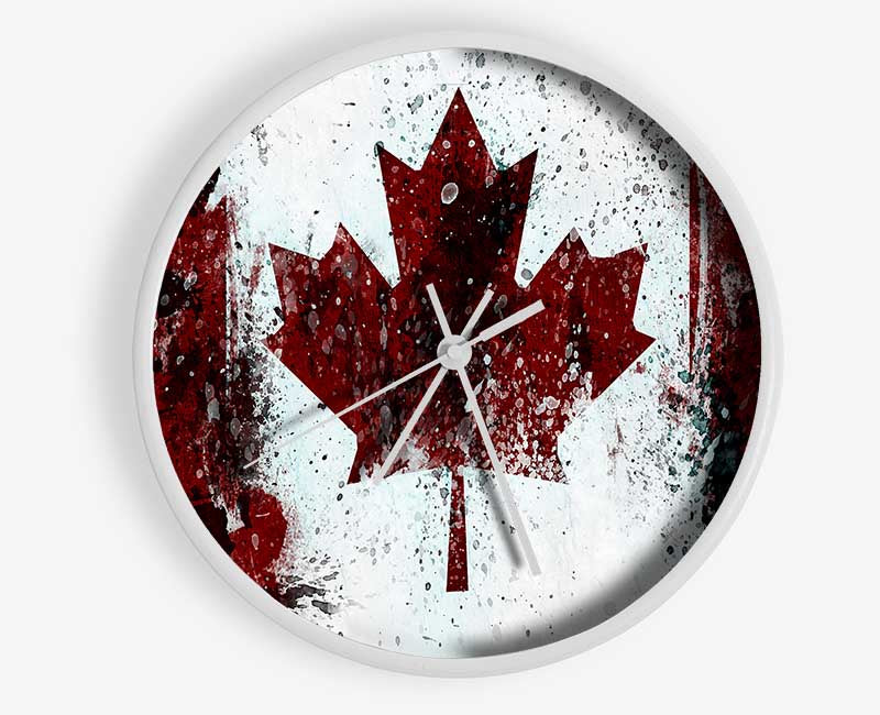 Canadian Grunge Flag Clock - Wallart-Direct UK