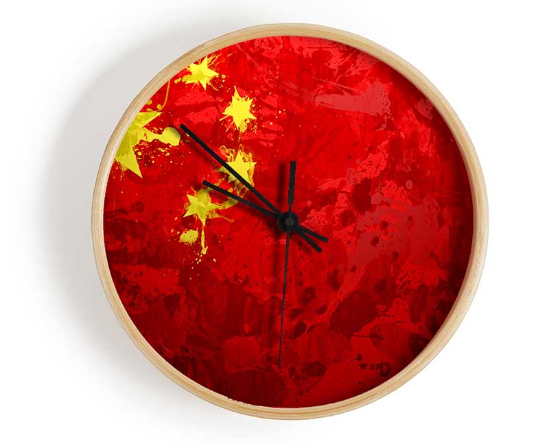 China Flag Grunge Clock - Wallart-Direct UK