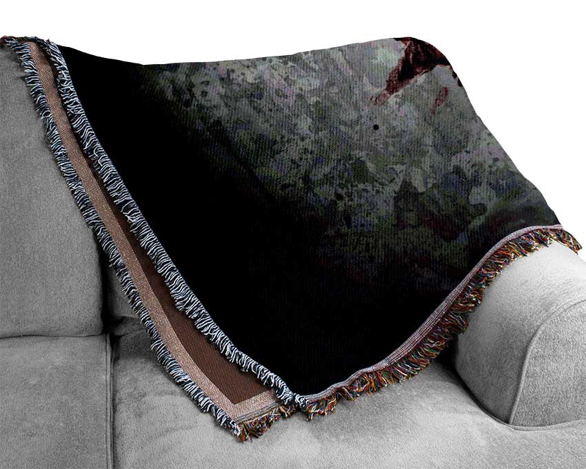 Japan Grunge Flag Woven Blanket