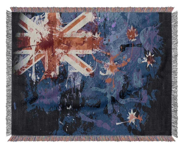 New Zealand Flag Grunge Woven Blanket
