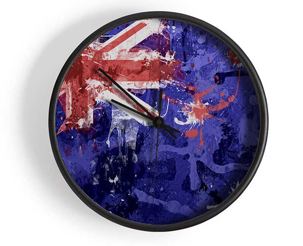 New Zealand Flag Grunge Clock - Wallart-Direct UK