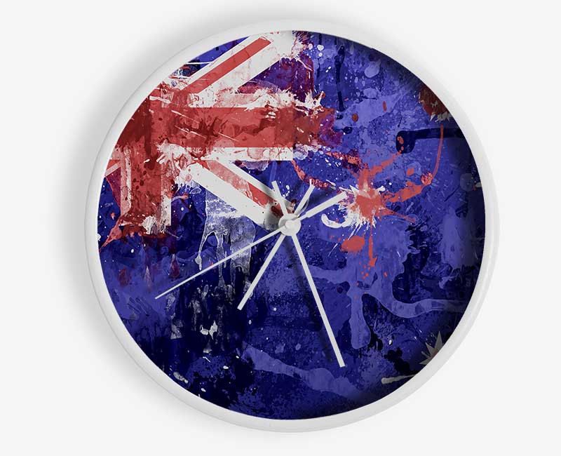 New Zealand Flag Grunge Clock - Wallart-Direct UK