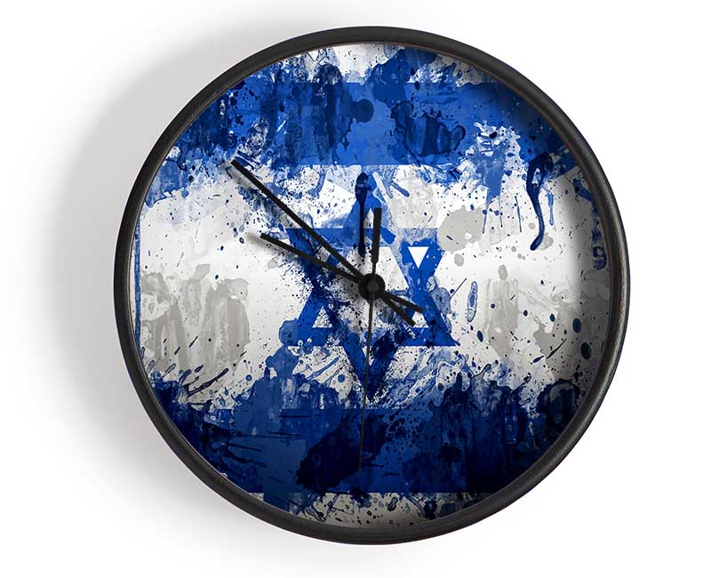 Israel Flag Clock - Wallart-Direct UK