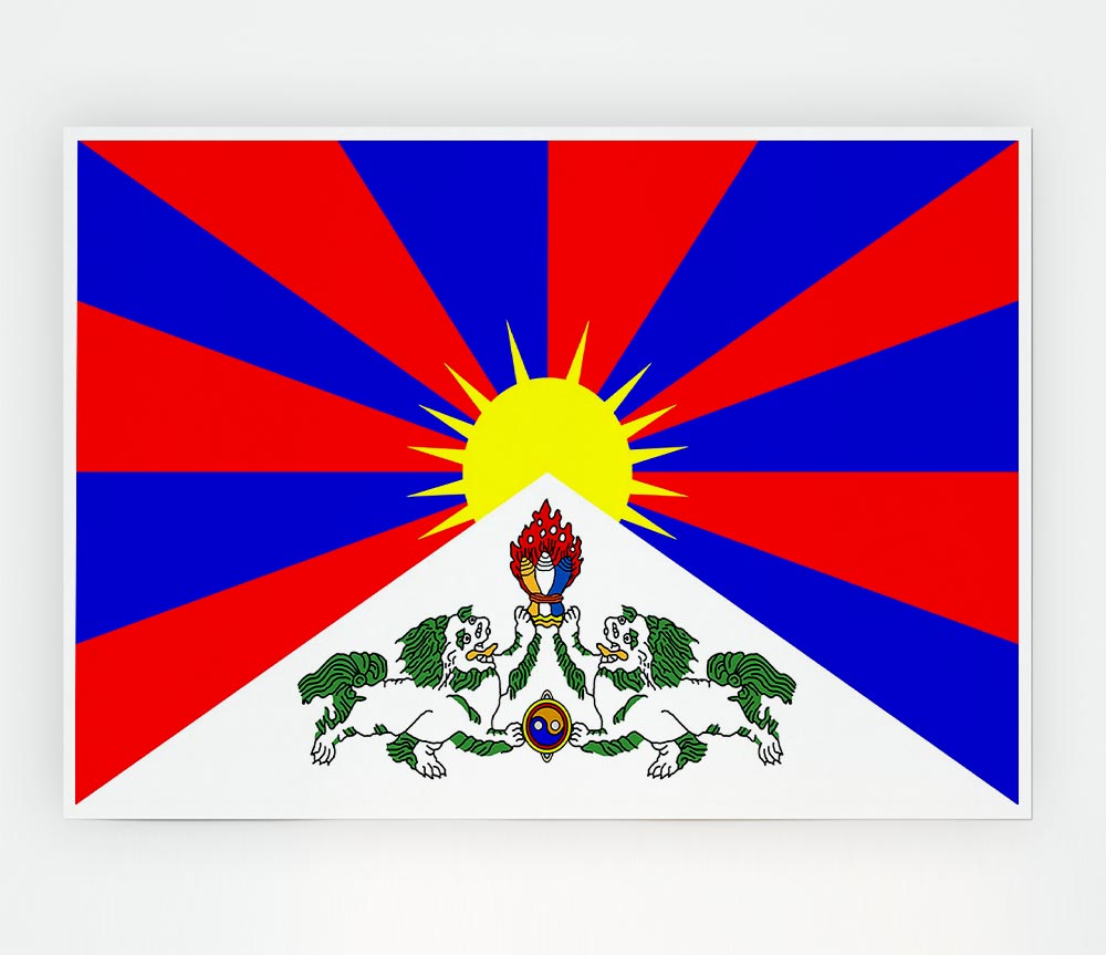 Tibetan Flag Print Poster Wall Art