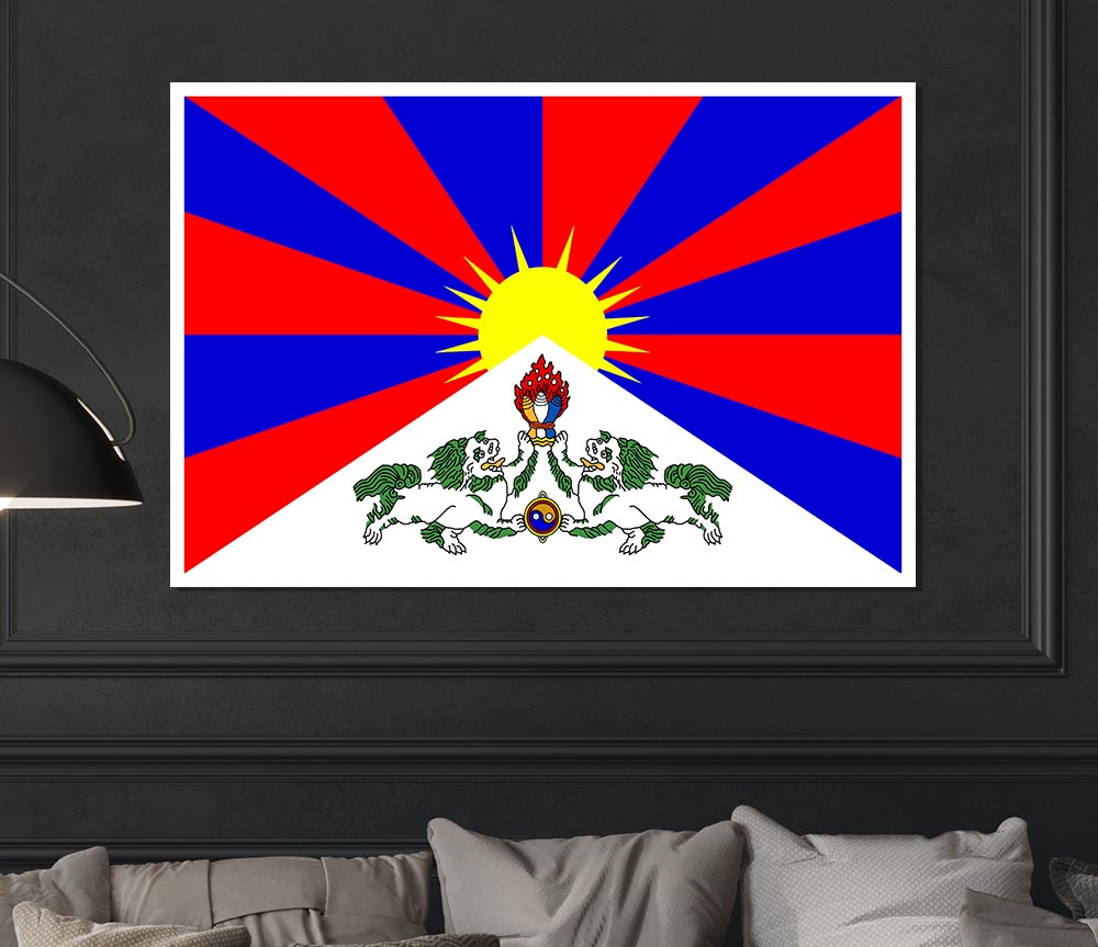 Tibetan Flag Print Poster Wall Art