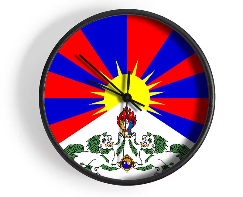 Tibetan Flag Clock - Wallart-Direct UK