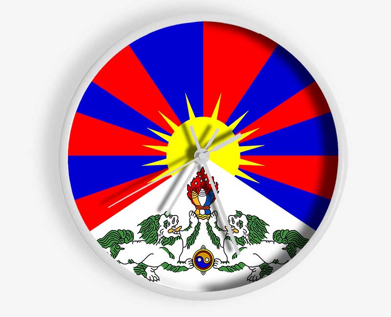 Tibetan Flag Clock - Wallart-Direct UK