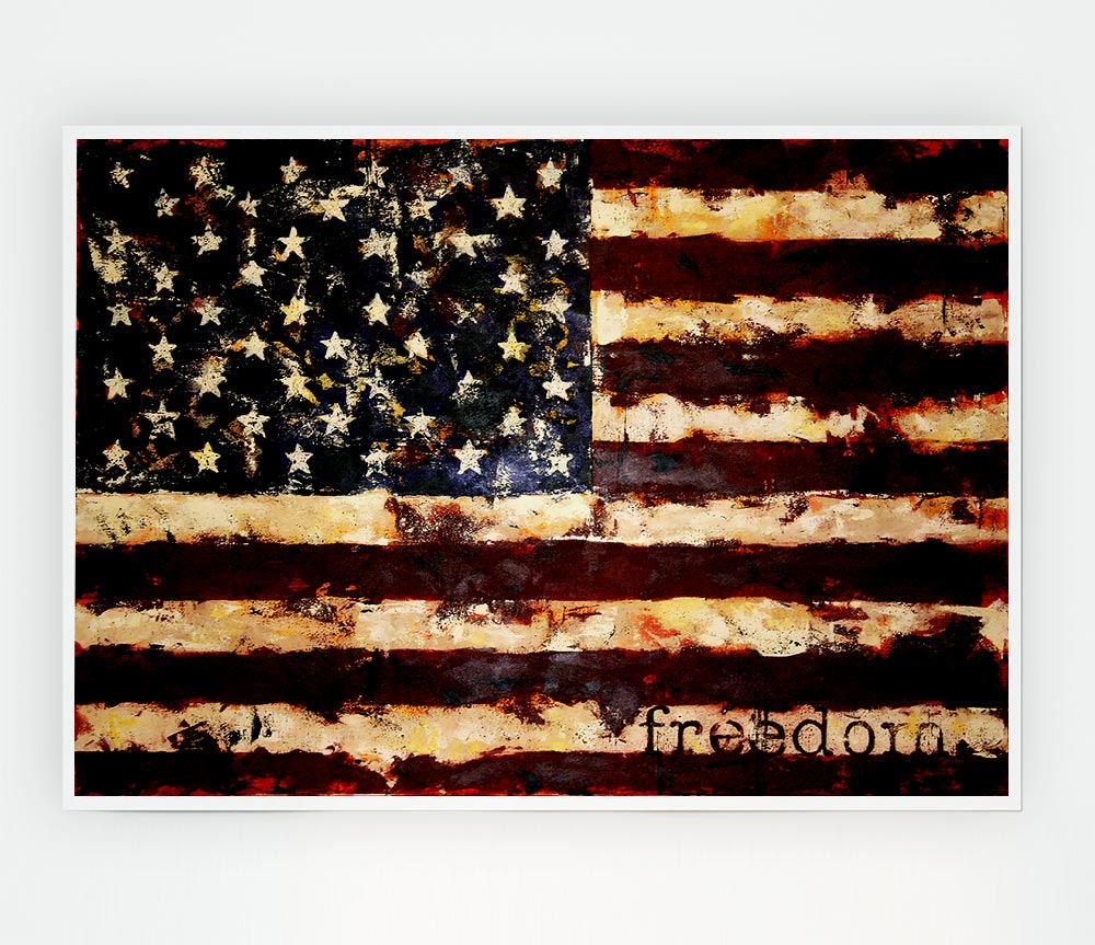 Freedom Flag Usa Print Poster Wall Art
