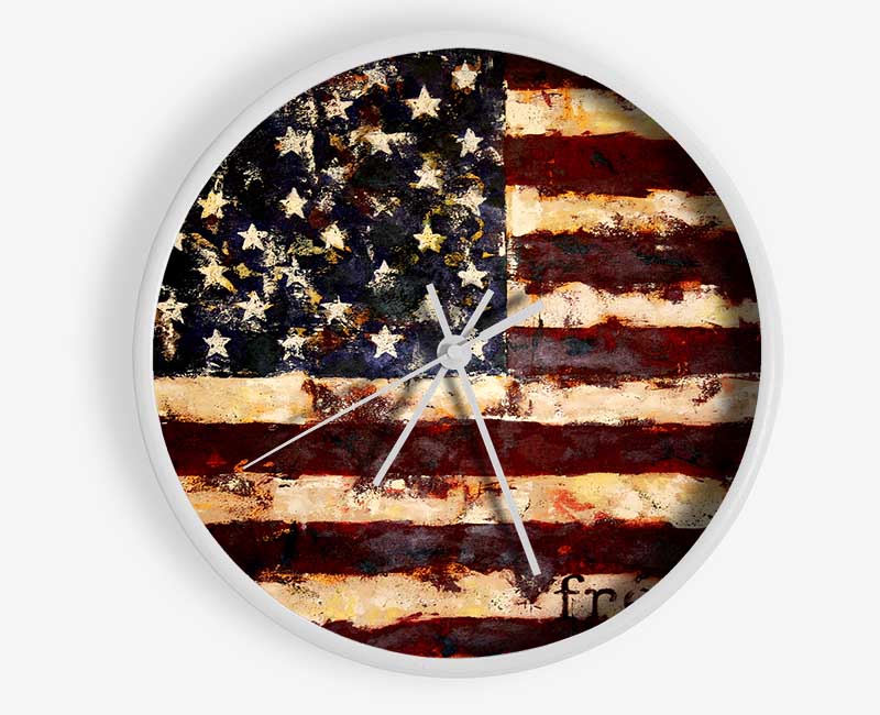 Freedom Flag Usa Clock - Wallart-Direct UK