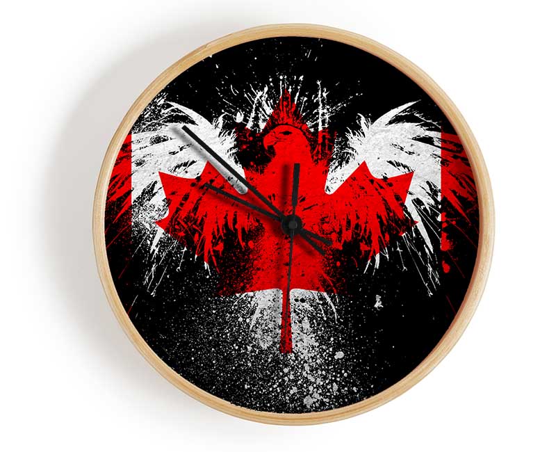 Canadian Eagle Flag Clock - Wallart-Direct UK