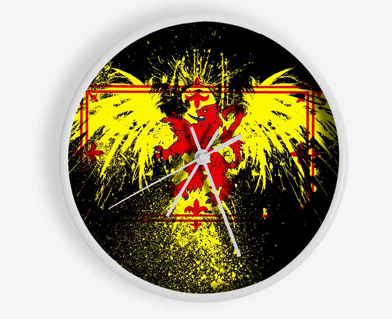 Welsh Flag Eagle Clock - Wallart-Direct UK
