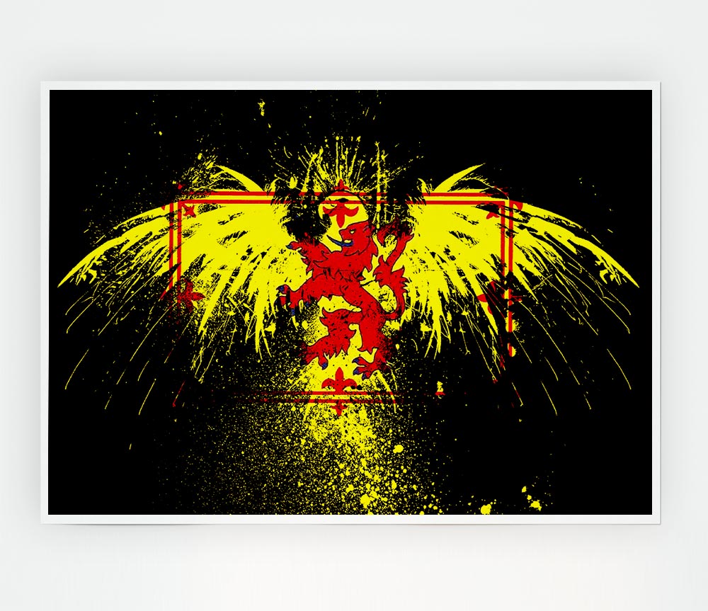 Welsh Flag Eagle Print Poster Wall Art