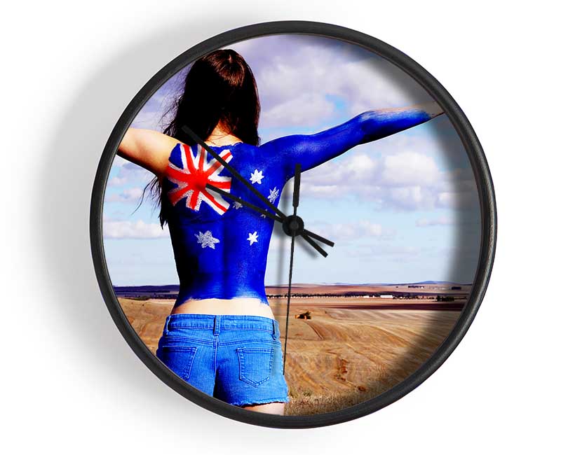 Australian Flag Woman Clock - Wallart-Direct UK