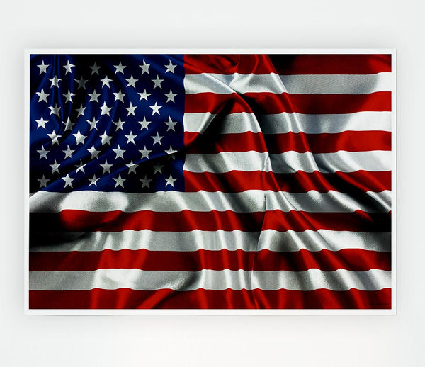 American Usa Flag Print Poster Wall Art