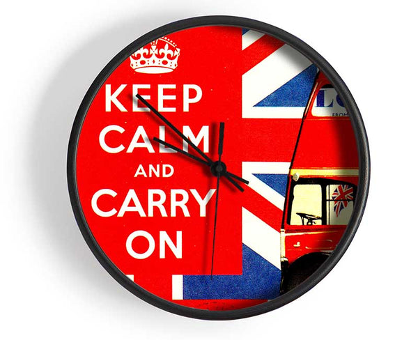 Uk Flag And Bus Clock - Wallart-Direct UK