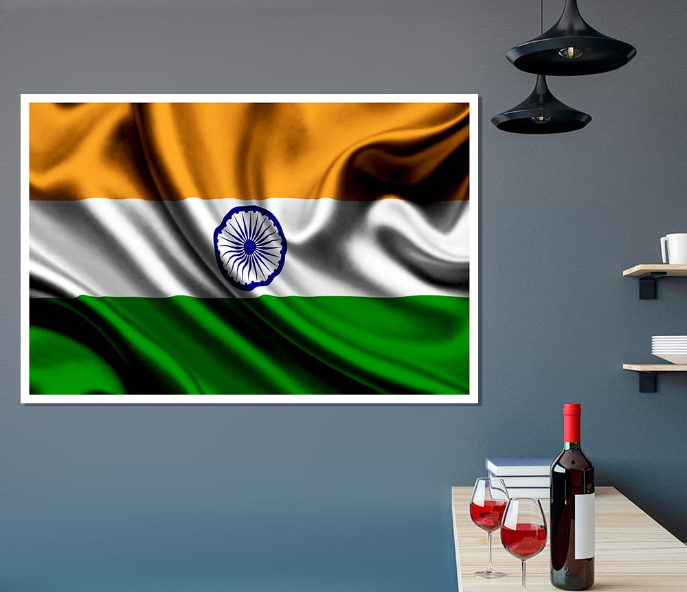 Indian Flag Print Poster Wall Art