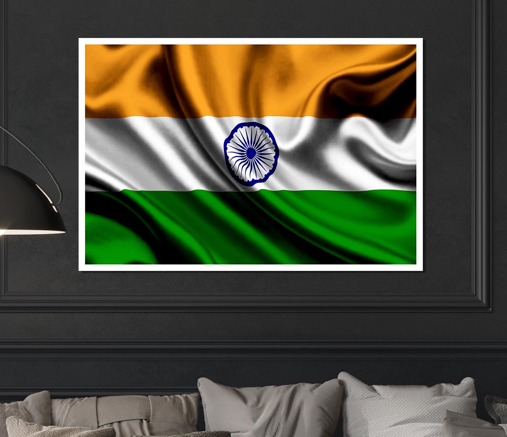 Indian Flag Print Poster Wall Art