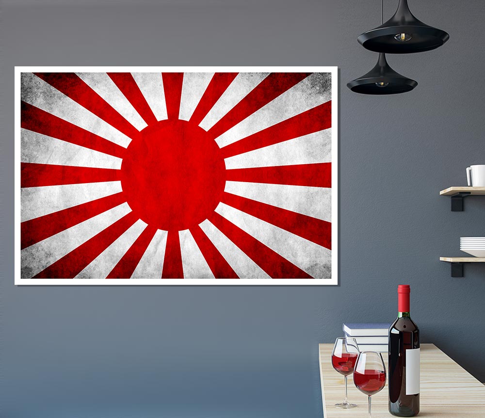 Japanese War Flag Print Poster Wall Art