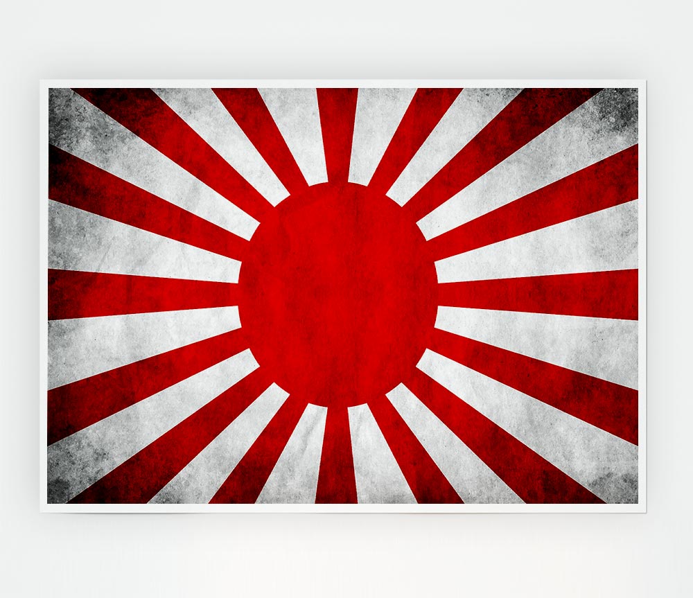 Japanese War Flag Print Poster Wall Art