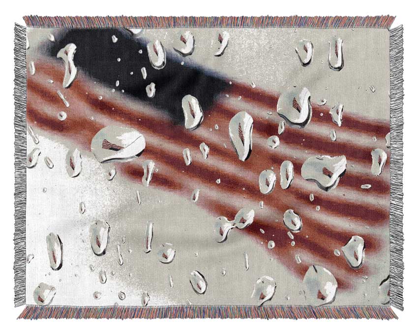 American Flag Droplet Woven Blanket